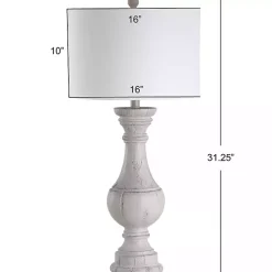 Kirklands Home Distressed Ivory Faux Wood Table Lamps, Set of 2 White Online