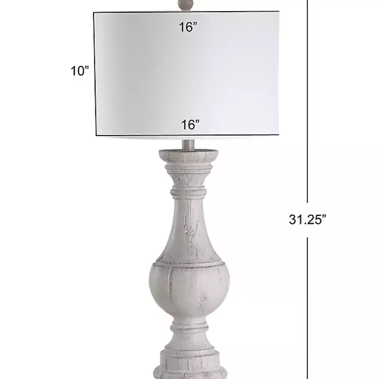 Kirklands Home Distressed Ivory Faux Wood Table Lamps, Set of 2 White Online