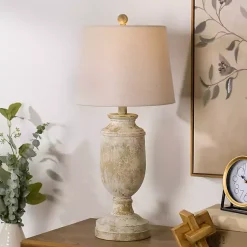 Kirklands Home Distressed Urn Table Lamp Ivory Discount