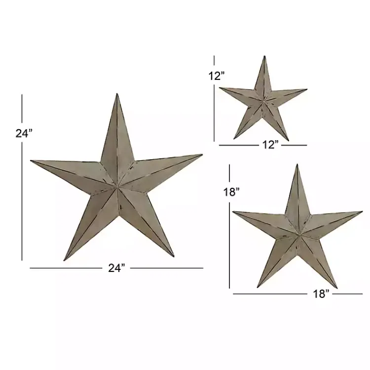Kirklands Home Distressed Metal Stars 3-pc. Outdoor Plaque Set Best