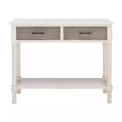 Kirklands Home Distressed Natural Ronan 2-Drawer Console Table White Outlet