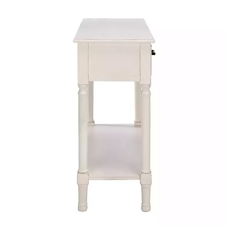 Kirklands Home Distressed Natural Ronan 2-Drawer Console Table White Outlet