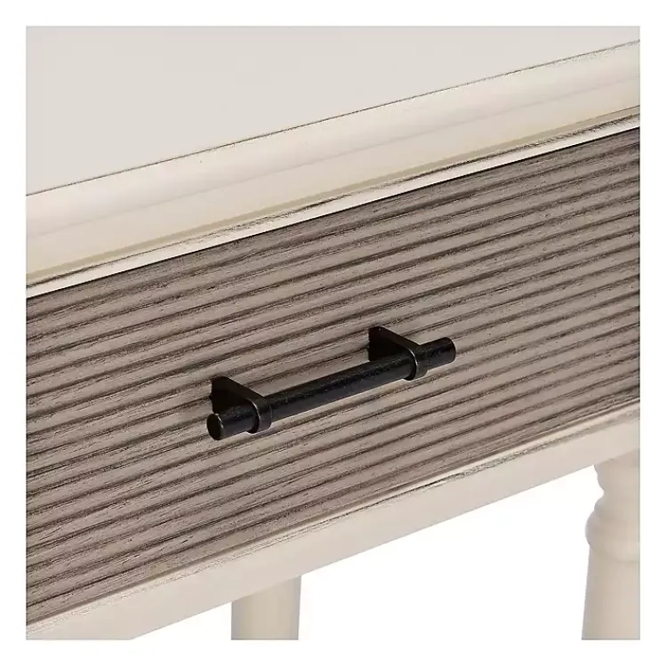 Kirklands Home Distressed Natural Ronan 2-Drawer Console Table White Outlet