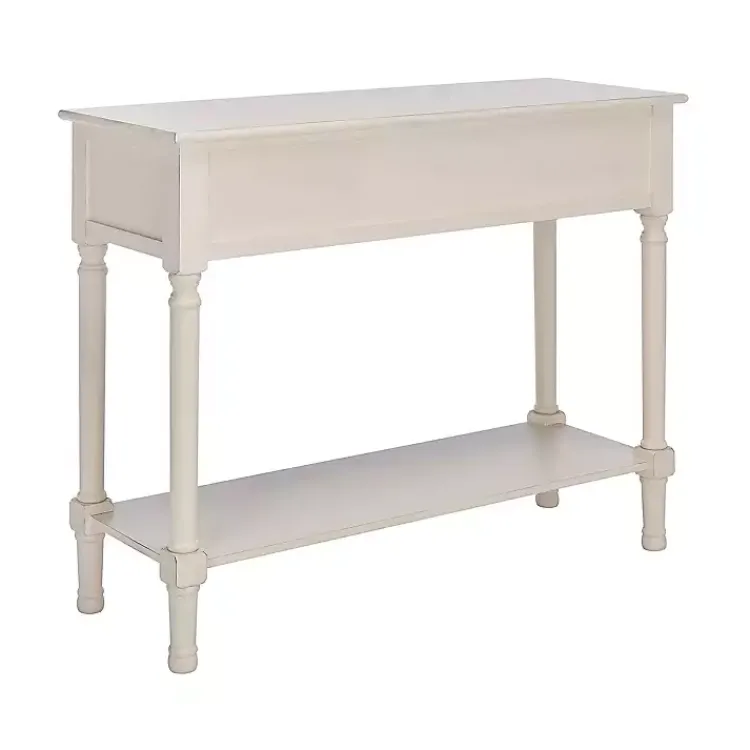 Kirklands Home Distressed Natural Ronan 2-Drawer Console Table White Outlet