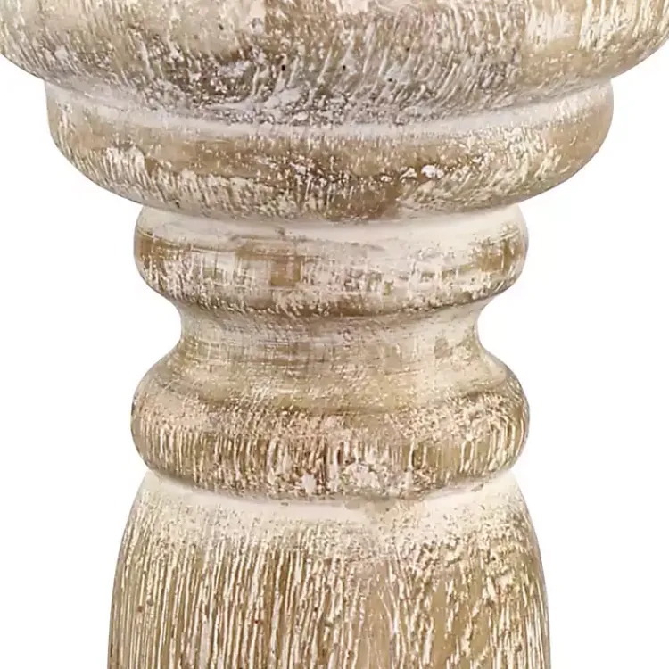 Candle Holders>Kirklands Home Distressed Turned Wood Candle Holder, 8 in. White