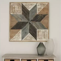 Kirklands Home Distressed White and Blue Farm Star Wall Plaque Online