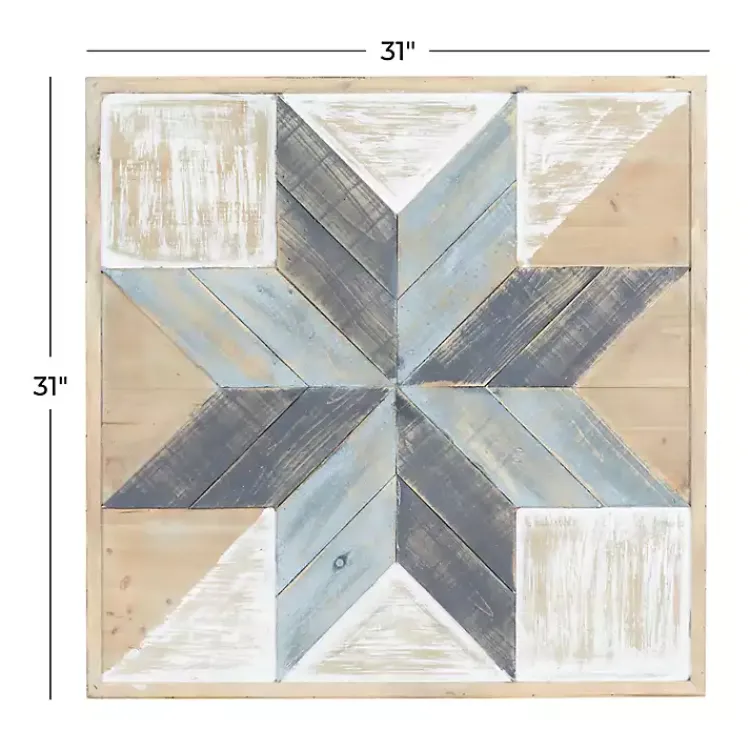 Kirklands Home Distressed White and Blue Farm Star Wall Plaque Online