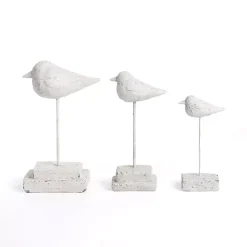 Statues & Figurines>Kirklands Home Distressed Bird Figurines, Set of 3 White
