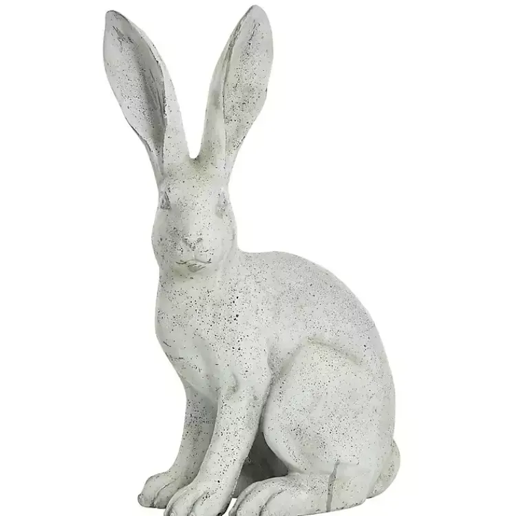 Kirklands Home Distressed Bunny Garden Statue White Sale