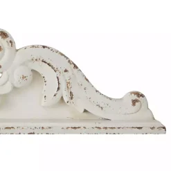 Kirklands Home Distressed Carved Arabesque Wall Plaque White Outlet