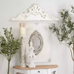 Kirklands Home Distressed Carved Arabesque Wall Plaque White Outlet