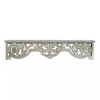 Kirklands Home Distressed White Carved Wood Wall Shelf Best