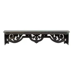 Kirklands Home Distressed White Carved Wood Wall Shelf Best