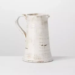 Vases>Kirklands Home Distressed Decorative Pitcher White
