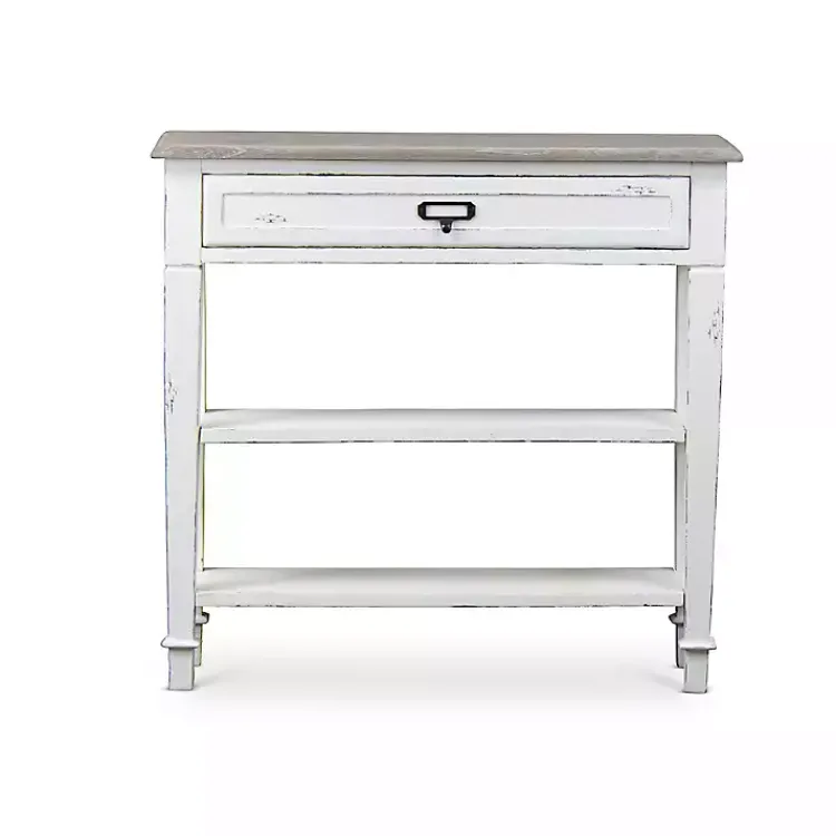 Kirklands Home Distressed 1-Drawer Console Table White Best