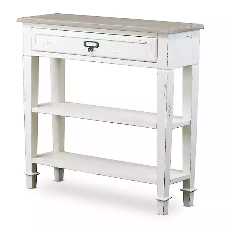 Kirklands Home Distressed 1-Drawer Console Table White Best