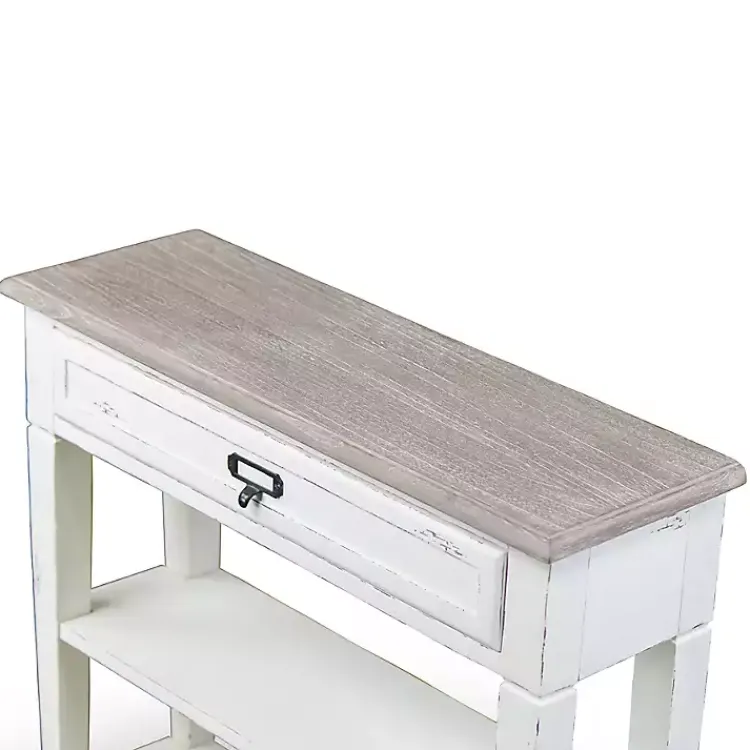 Kirklands Home Distressed 1-Drawer Console Table White Best