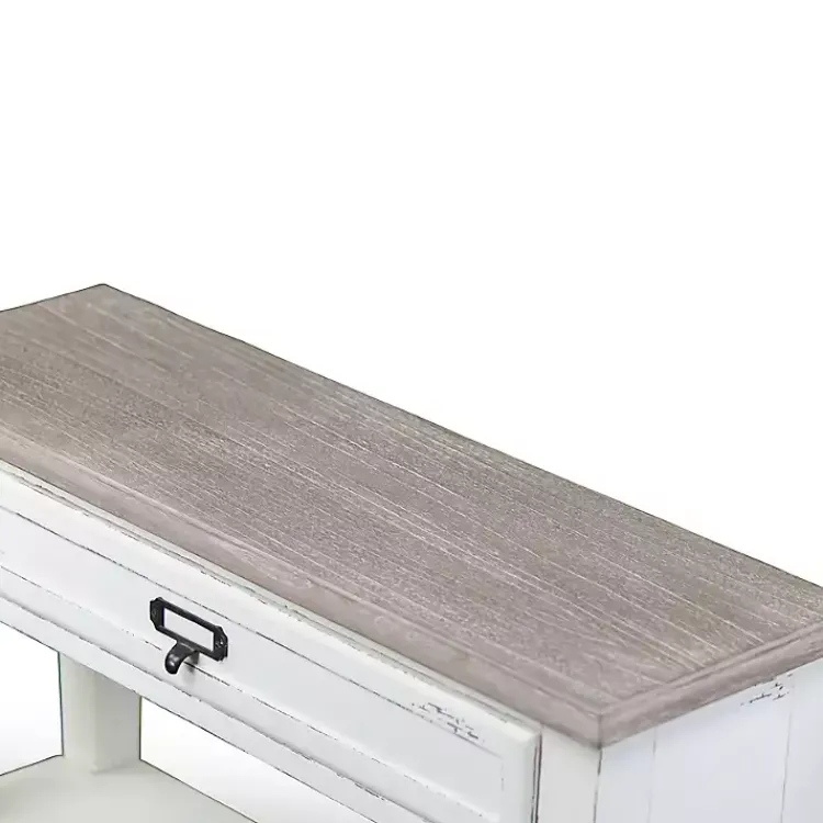 Kirklands Home Distressed 1-Drawer Console Table White Best