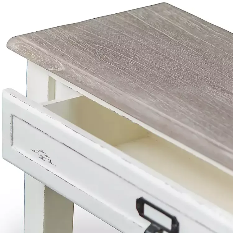 Kirklands Home Distressed 1-Drawer Console Table White Best