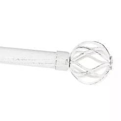 Kirklands Home Distressed White Open Sphere Curtain Rod, 120 in. Discount