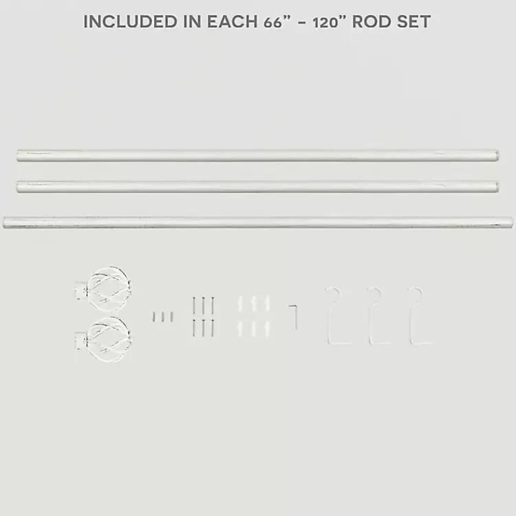 Kirklands Home Distressed White Open Sphere Curtain Rod, 120 in. Discount
