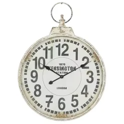 Kirklands Home Distressed White Pocket Wall Clock Sale