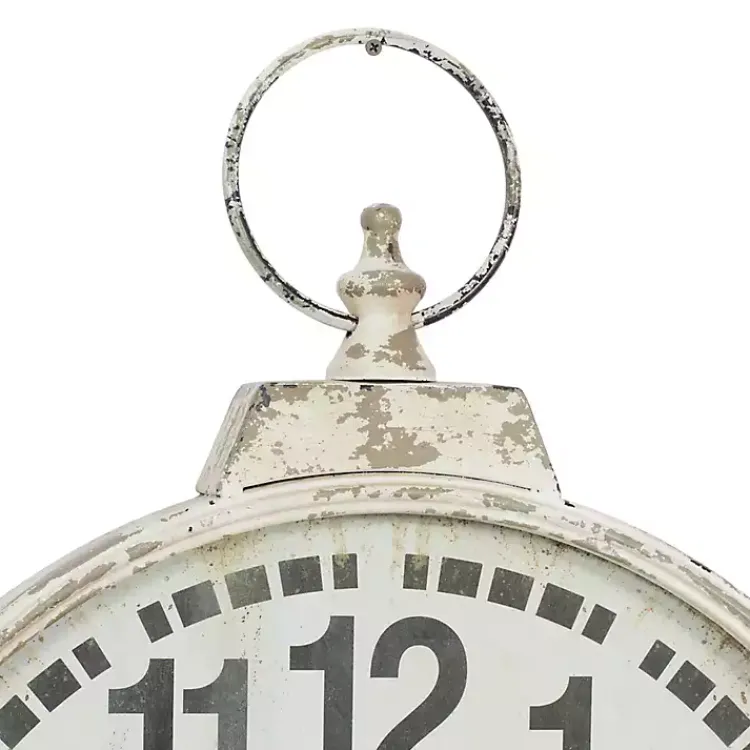 Kirklands Home Distressed White Pocket Wall Clock Sale
