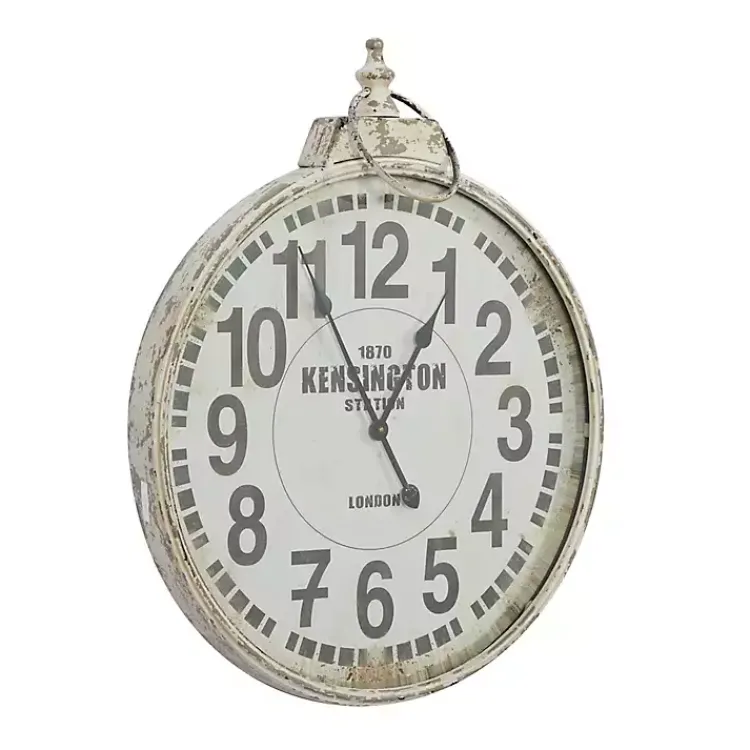 Kirklands Home Distressed White Pocket Wall Clock Sale