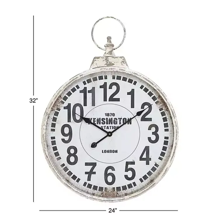 Kirklands Home Distressed White Pocket Wall Clock Sale