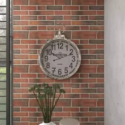 Kirklands Home Distressed White Pocket Wall Clock Sale