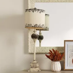 Kirklands Home Distressed White Square Base Buffet Lamp Online