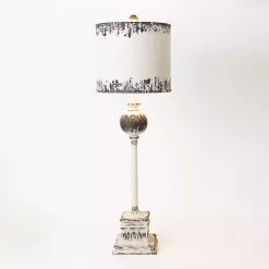 Kirklands Home Distressed White Square Base Buffet Lamp Online
