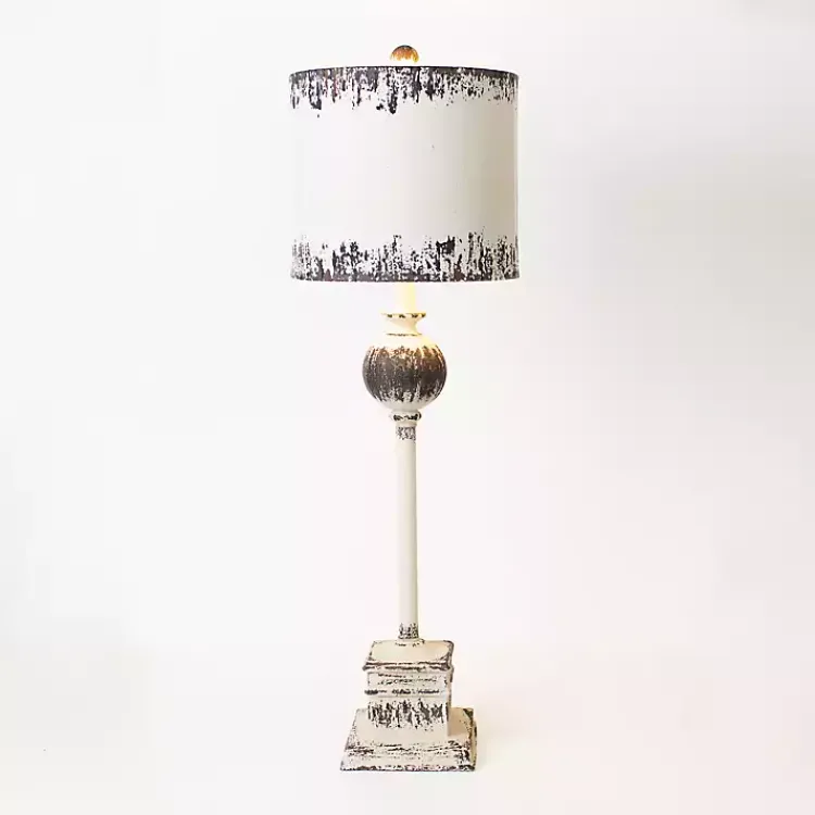 Kirklands Home Distressed White Square Base Buffet Lamp Online
