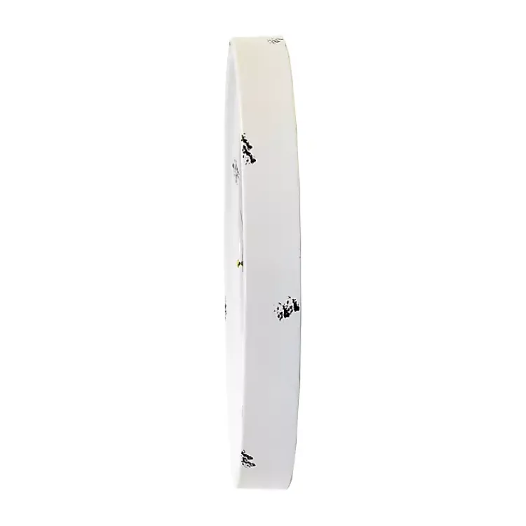 Kirklands Home Distressed White Two Grooves Iron Frame Wall Clock Sale