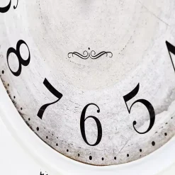 Kirklands Home Distressed White Two Grooves Iron Frame Wall Clock Sale