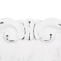 Kirklands Home Distressed White Wood Scroll Wall Clock Sale