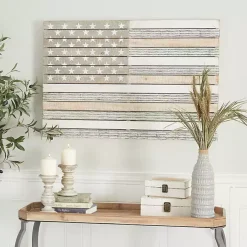 Kirklands Home Distressed Wood American Flag Wall Plaque Clearance