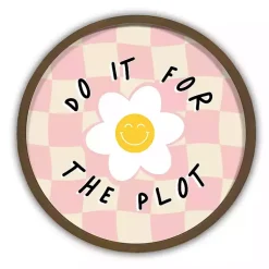 Kirklands Home Do It For The Plot Checkered Round Wall Art Discount