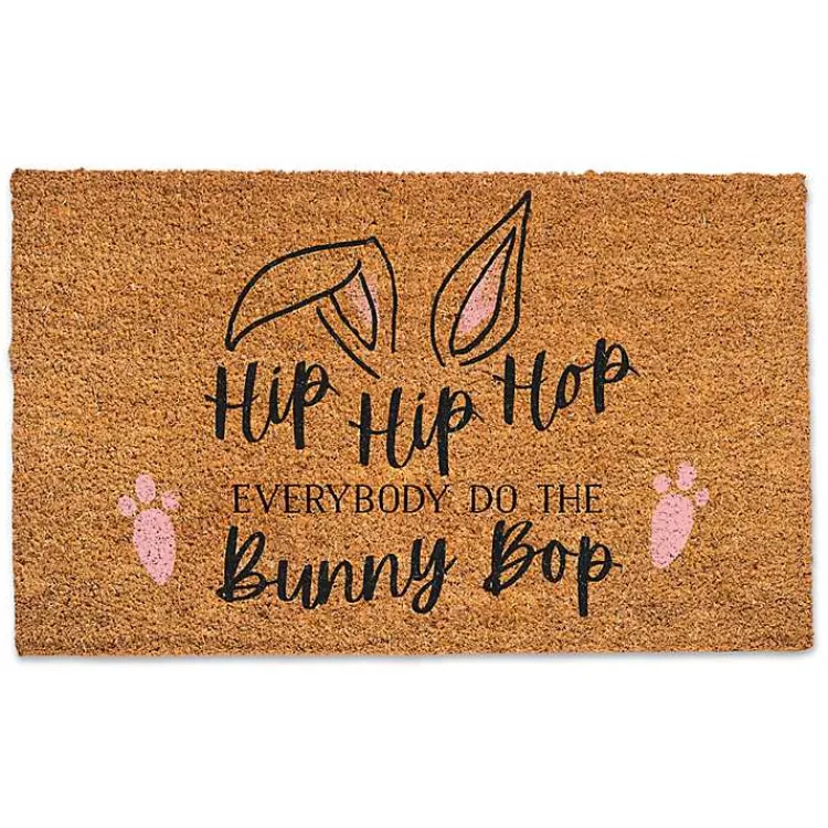 Easter Decorations>Kirklands Home Do the Bunny Bop Doormat Brown
