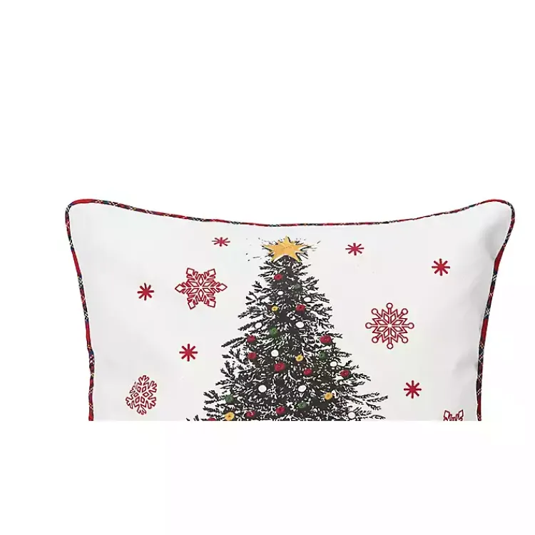 Christmas Pillows>Kirklands Home Dogs Around Christmas Tree Throw Pillow