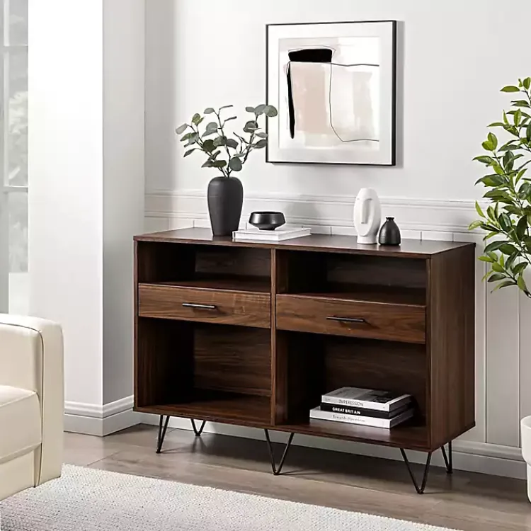Kirklands Home Doreen Dark Brown Hairpin Console Table