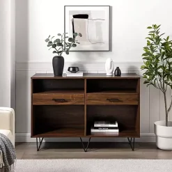 Kirklands Home Doreen Dark Brown Hairpin Console Table
