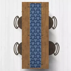 Hanukkah Decorations>Kirklands Home Double Blue Menorah Table Runner, 72 in.