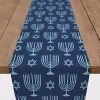Hanukkah Decorations>Kirklands Home Double Blue Menorah Table Runner, 90 in.