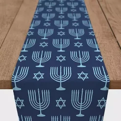 Hanukkah Decorations>Kirklands Home Double Blue Menorah Table Runner, 90 in.
