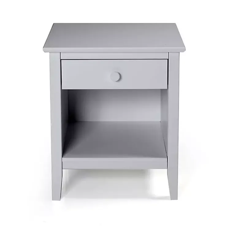 Kirklands Home Dove Brazilian Pine Wood Nightstand Gray Sale