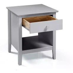 Kirklands Home Dove Brazilian Pine Wood Nightstand Gray Sale