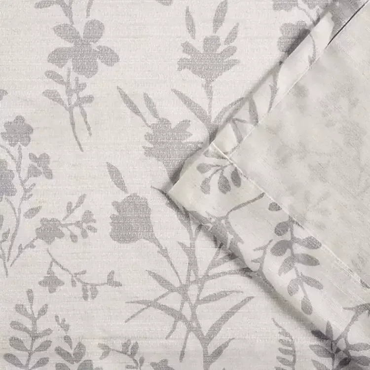 Kirklands Home Dove Gray Floral 2-pc. Curtain Panel Set, 96 in. New