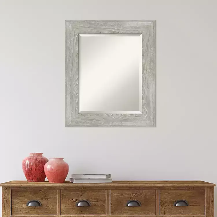 Kirklands Home Dove Gray Scoop Frame Beveled Mirror, 22x26 in. Discount
