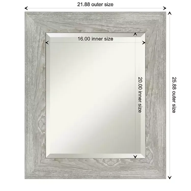 Kirklands Home Dove Gray Scoop Frame Beveled Mirror, 22x26 in. Discount